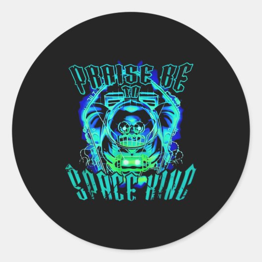 Space King Praise Be Funny  ラウンドシール (正面)