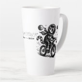 Space Lemur Astronaut Riding Bicycle - Madagascar  カフェラテマグ (右アングル)
