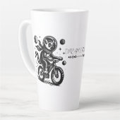 Space Lemur Astronaut Riding Bicycle - Madagascar  カフェラテマグ (左アングル)