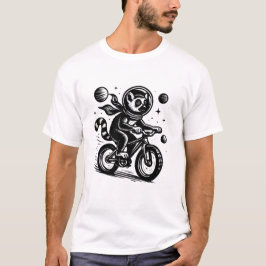 Space Lemur Astronaut Riding Bicycle - Madagascar  Tシャツ