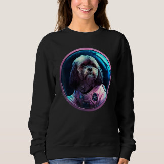 Space Lhasa Apso Dog Mom Dad Lhasa Apso スウェットシャツ