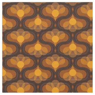 Space Lily Mustard Print ファブリック