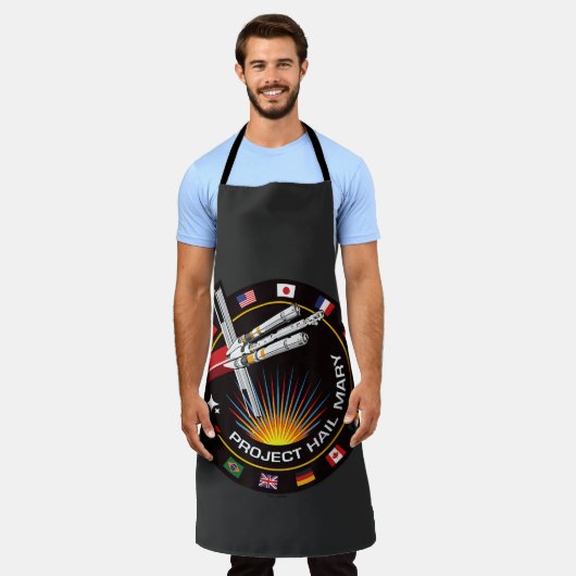 Space Mission Patch エプロン (着用した状態)
