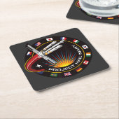 Space Mission Patch スクエアペーパーコースター (アングル)