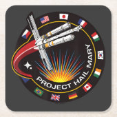 Space Mission Patch スクエアペーパーコースター (正面)
