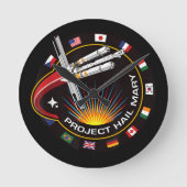 Space Mission Patch ラウンド壁時計 (正面)