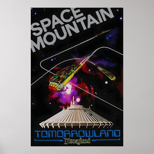 Space Mountain Disneyland Attraction Poster Print ポスター (正面)
