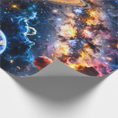 Space nebula and planets premium wrapping paper ラッピングペーパー (角)