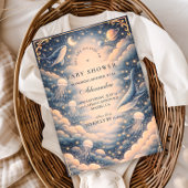 Space Ocean Whales Baby Shower 招待状