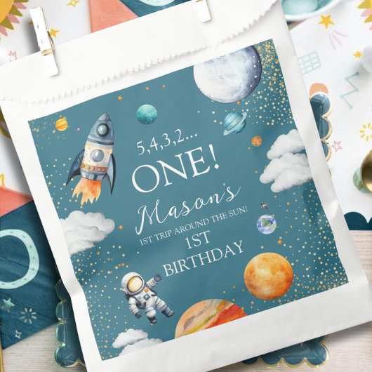 Space ONE 1st Birthday Rocket フェイバーバッグ