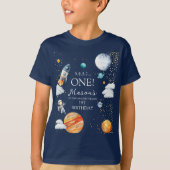 Space ONE 1st Birthday Rocket Kids Tシャツ (正面)