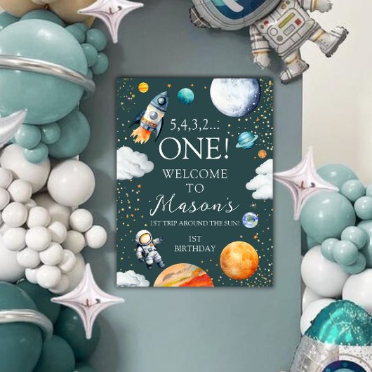 Space One Birthday Welcome Poster ポスター