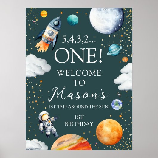 Space One Birthday Welcome Poster ポスター (正面)