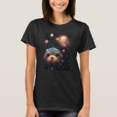 Space Otter Cosmic Otter Pajamas Otter Space Tシャツ (正面)