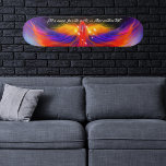 Space Phoenix Wingspan with Your Quote スケートボード<br><div class="desc">Fiery phoenix flying through space on a blue and purple nebula cloud. The sparkling cluster of stars crowning the mythical bird's head forms the phoenix constellation. ♡ Idyllfire</div>
