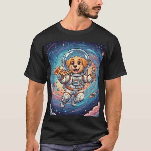 Space Pizza Pawty T-Shirt for men & women Tシャツ (正面)