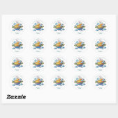 Space Planet Birthday Party Classic Round Sticker ラウンドシール (シート)