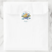 Space Planet Birthday Party Classic Round Sticker ラウンドシール (バッグ)