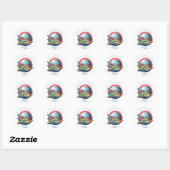 Space Planet Birthday Party Classic Round Sticker ラウンドシール (シート)