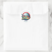 Space Planet Birthday Party Classic Round Sticker ラウンドシール (バッグ)
