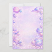 Space Planet Rainbow Birthday Party  招待状 (裏面)