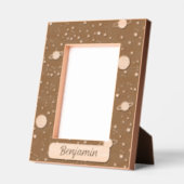 Space Planets and Stars Name レーザー彫刻フレーム (左)