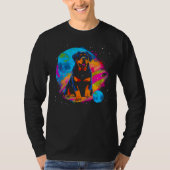 Space Pop Rottweiler Dog Universe Tシャツ (正面)