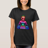 Space Psychedelic Rave Alien DJ Techno House Music Tシャツ (正面)