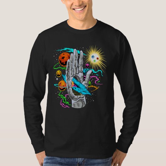 Space Push Through   Galaxy In Solar System Tシャツ (正面)