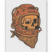 Space Rider Skull Decal — Biker Astronaut Sticker シール (正面)