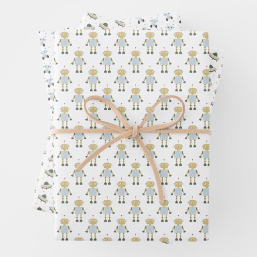 Space Rocket Galaxy Fun Pastel ラッピングペーパーシート (インサイチュ)