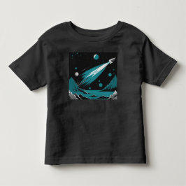 Space Rocket – Grey & Blue Toddler T-Shirt トドラーTシャツ