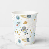 Space Rocket Ship Astronaut Stars Pattern 紙コップ (裏面)