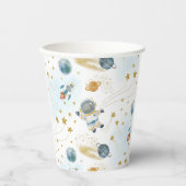 Space Rocket Ship Astronaut Stars Pattern 紙コップ (正面)