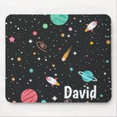 Space Rocket Ships and Stars  マウスパッド (正面)