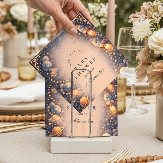 Space Rockets Stars Baby Shower スタンダードカクテルナプキン