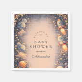 Space Rockets Stars Baby Shower スタンダードカクテルナプキン (正面)