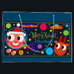 SPACE SANTA ラージペーパーバッグ<br><div class="desc">Greetings to everyone on Earth!
Santa Claus and Rudolph the Red-Nosed Reindeer are busy during the Christmas season.
We are sending you lots of love from space.
Have a wonderful holiday.</div>