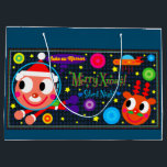 SPACE SANTA ラージペーパーバッグ<br><div class="desc">Greetings to everyone on Earth!
Santa Claus and Rudolph the Red-Nosed Reindeer are busy during the Christmas season.
We are sending you lots of love from space.
Have a wonderful holiday.</div>