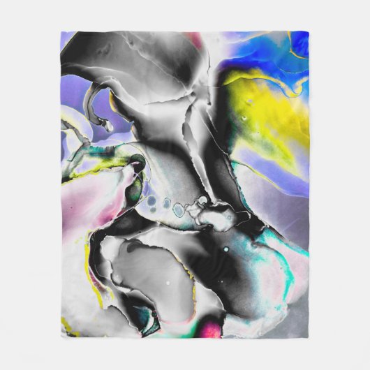 Space. Shiny White Background. Smoke Slate Picture フリースブランケット (正面)