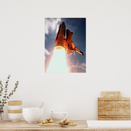 Space Shuttle Columbia Blasts Off ポスター (キッチン)
