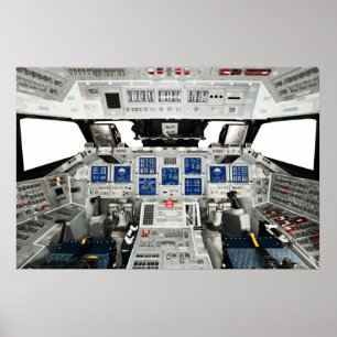 Space Shuttle Discovery OV-103 Cockpit ポスター
