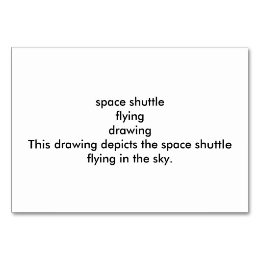 Space Shuttle Flying Reading Flashcards テーブルナンバー (裏面)