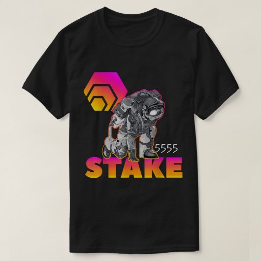 Space Staker | Futuristic Crypto Astronaut Tシャツ (デザイン正面)