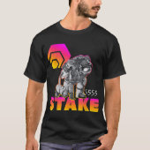 Space Staker | Futuristic Crypto Astronaut Tシャツ (正面)