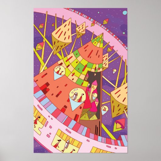 Space stations and retro-futuristic life in space. ポスター (正面)