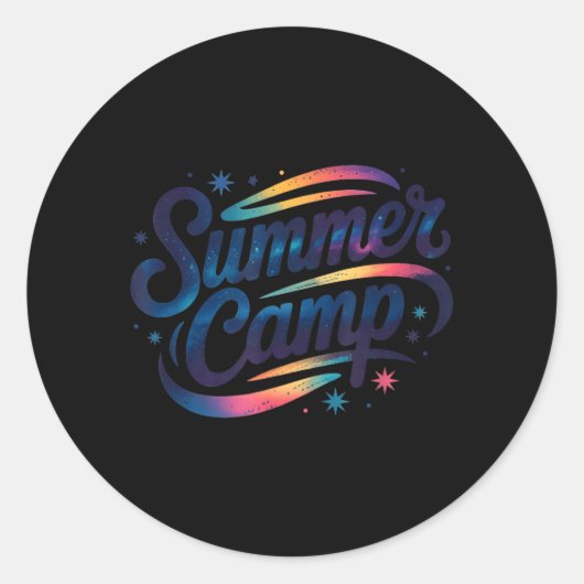 Space Summer Camp Director Camping School Besties ラウンドシール (正面)