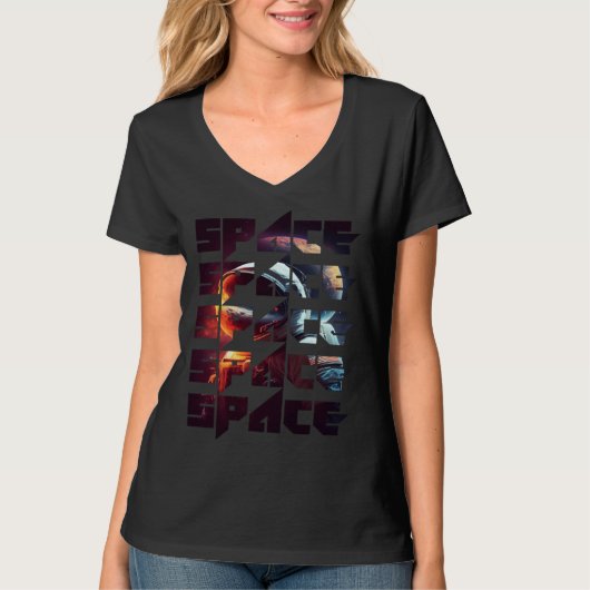 Space Text Solar System Galactic Astro Space Enthu Tシャツ (正面)