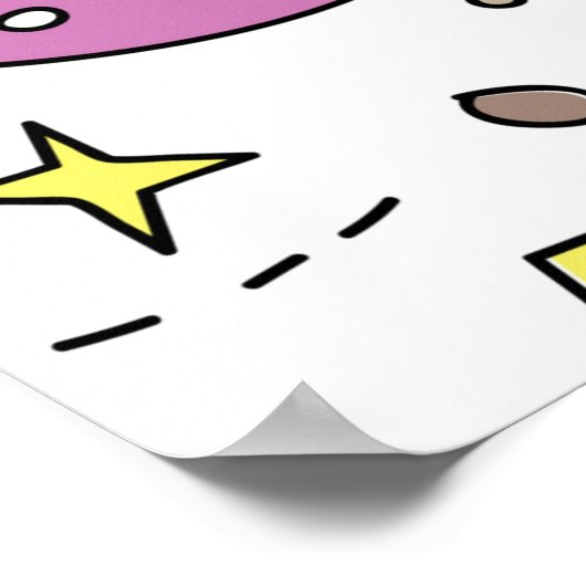 Space theme in doodle style illustration ポスター (角)