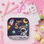 Space theme Outer space Rocket Ship ペーパープレート (パーティー)